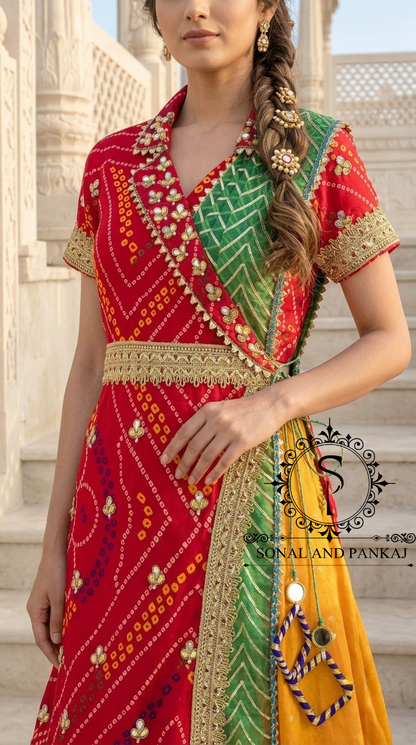 Traditions Of India Bandhani Print Indowestern Mother-Daughter Dress - MD01838