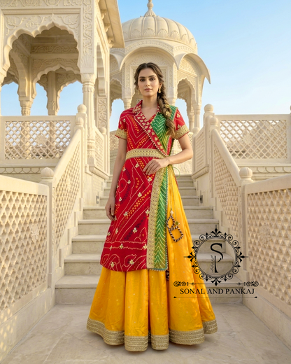 Traditions Of India Bandhani Print Indowestern Mother-Daughter Dress - MD01838