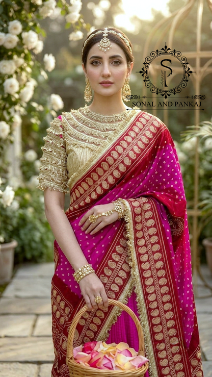 The Madhubala Lehenga Set - LH01842(Red & Pink)