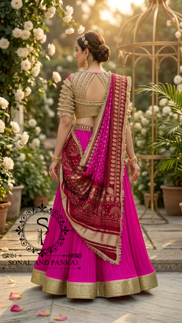 The Madhubala Lehenga Set - LH01842(Red & Pink)