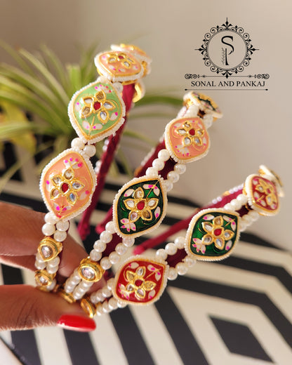 Bandeau ethnique avec perles et Meenakari (Pack de 1) - HB01283