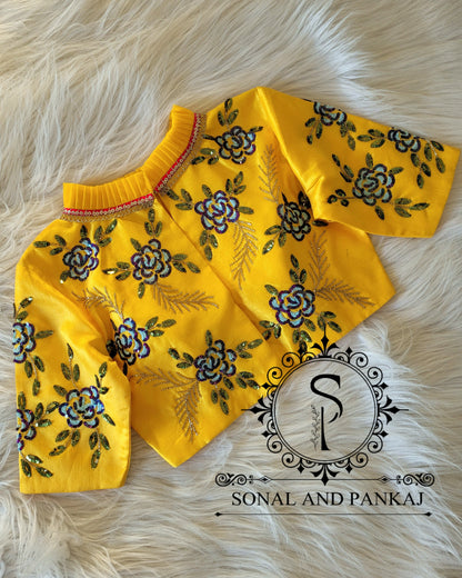 Yellow Hand Embroidered Blouse - BL01330