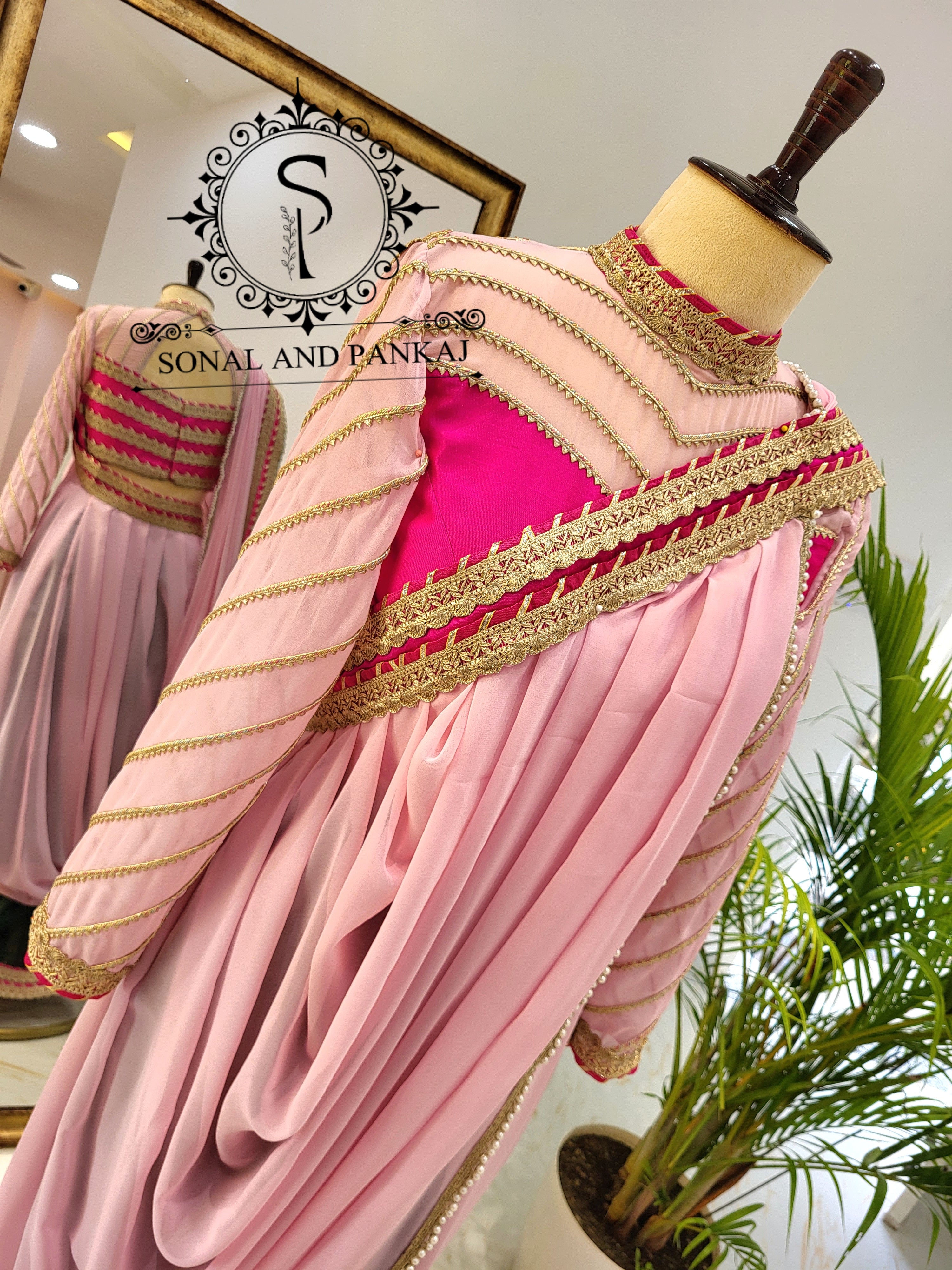 Beautiful Designer Blouse With Ready To Drape Cowl Saree - SA01432