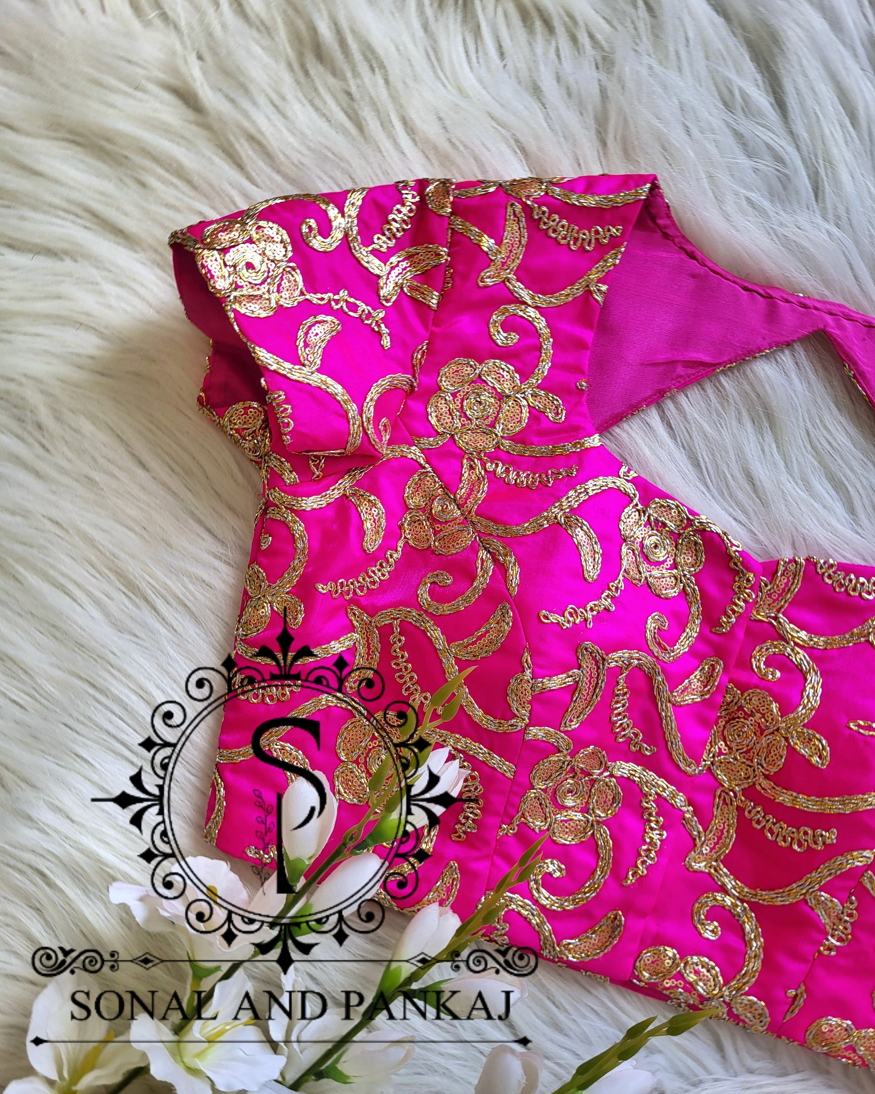 Hot Pink Embroidered Blouse - BL01512