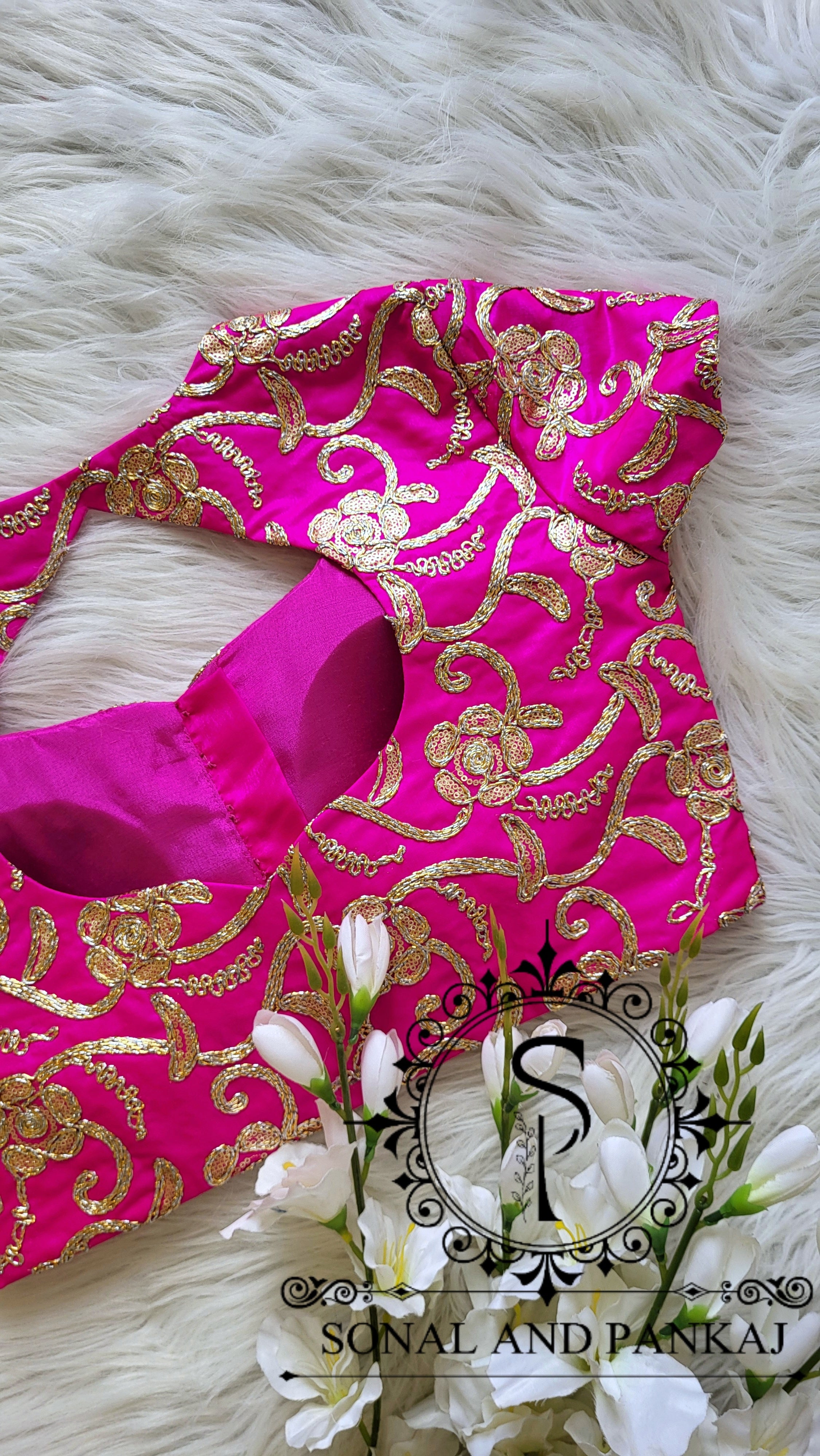 Hot Pink Embroidered Blouse - BL01512