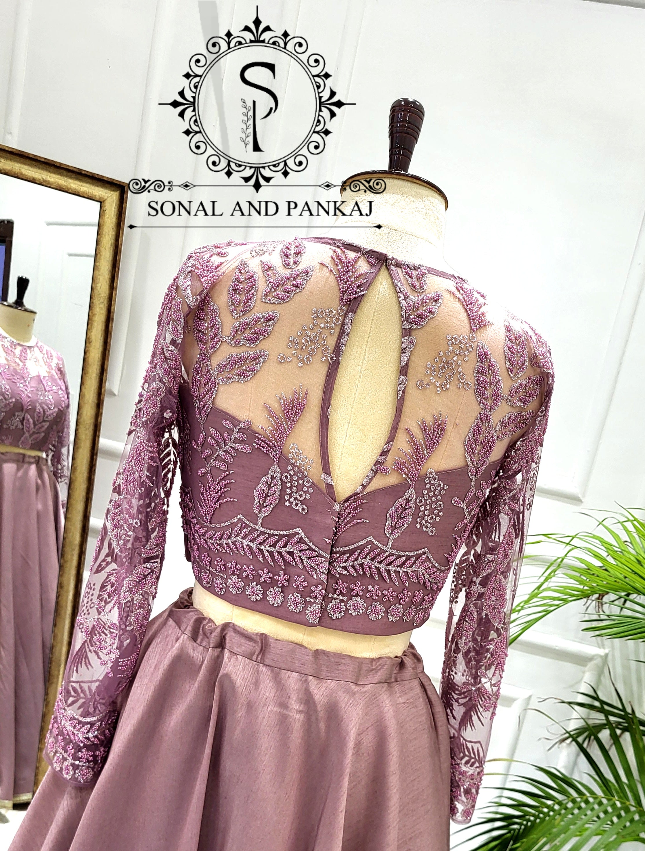 Designer Mauve Embroidered Blouse - BL01551