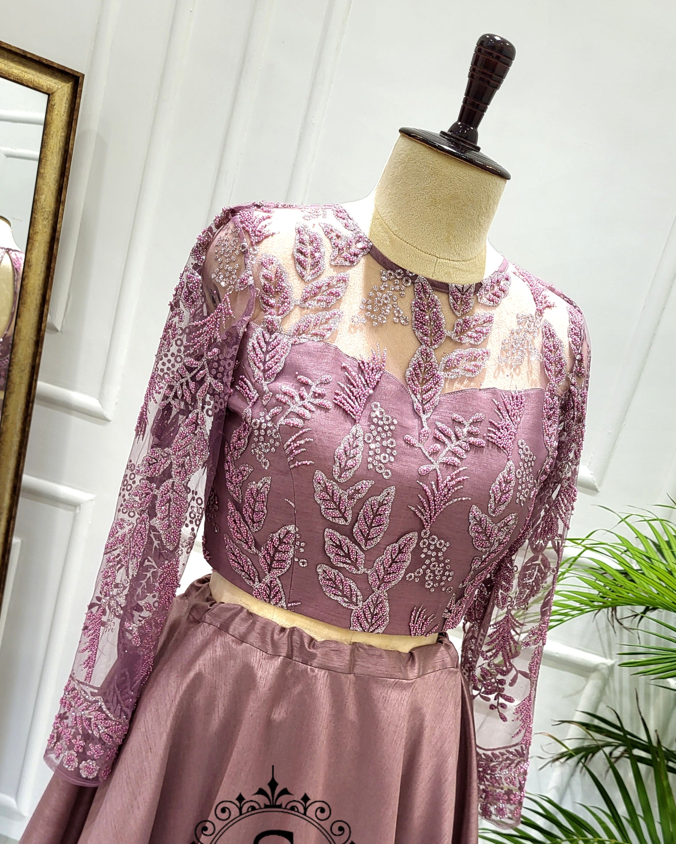 Designer Mauve Embroidered Blouse - BL01551