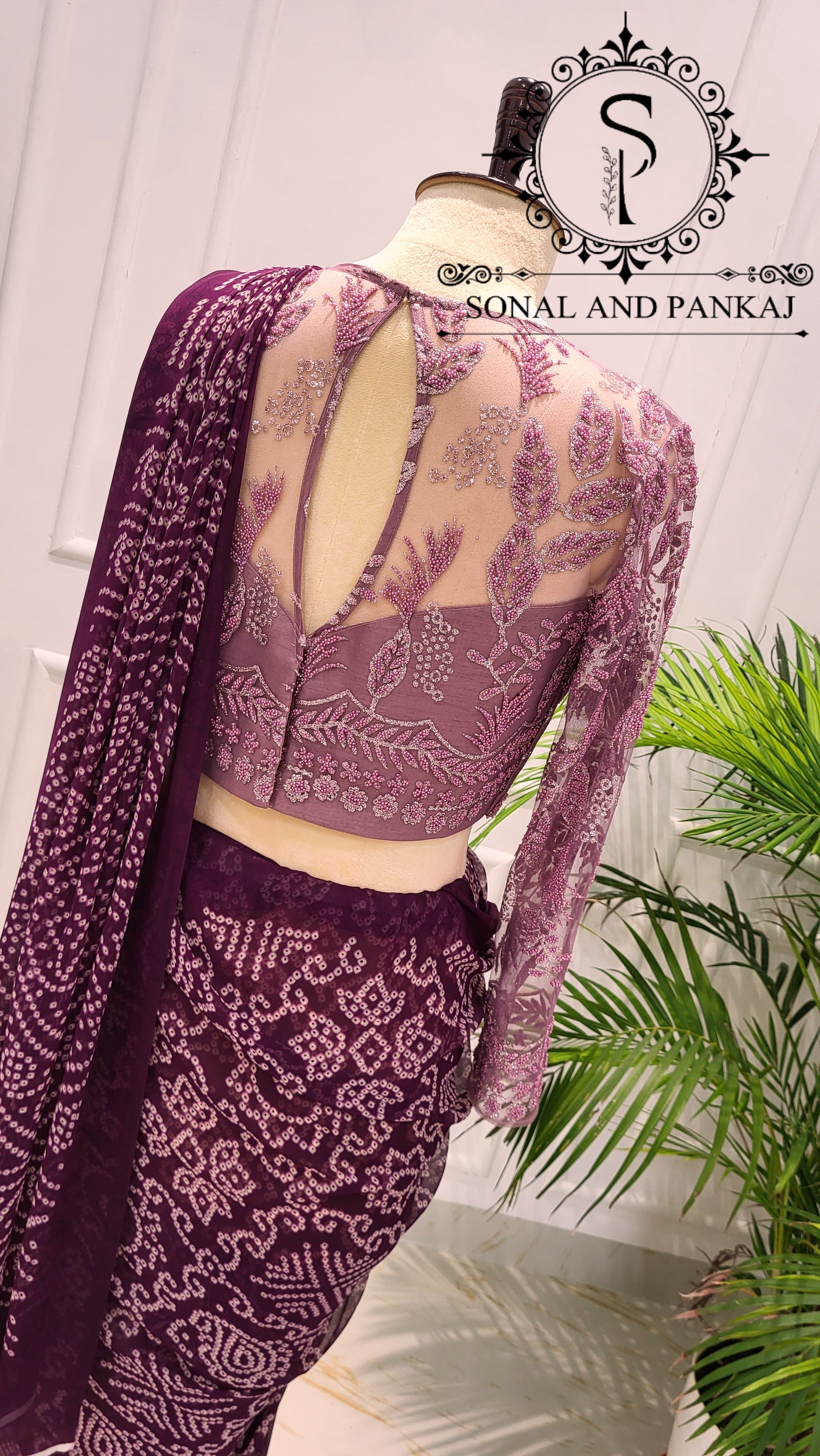 Designer Mauve Embroidered Blouse - BL01551