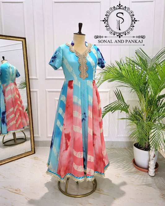 Designer Blue Anarkali - KT01563