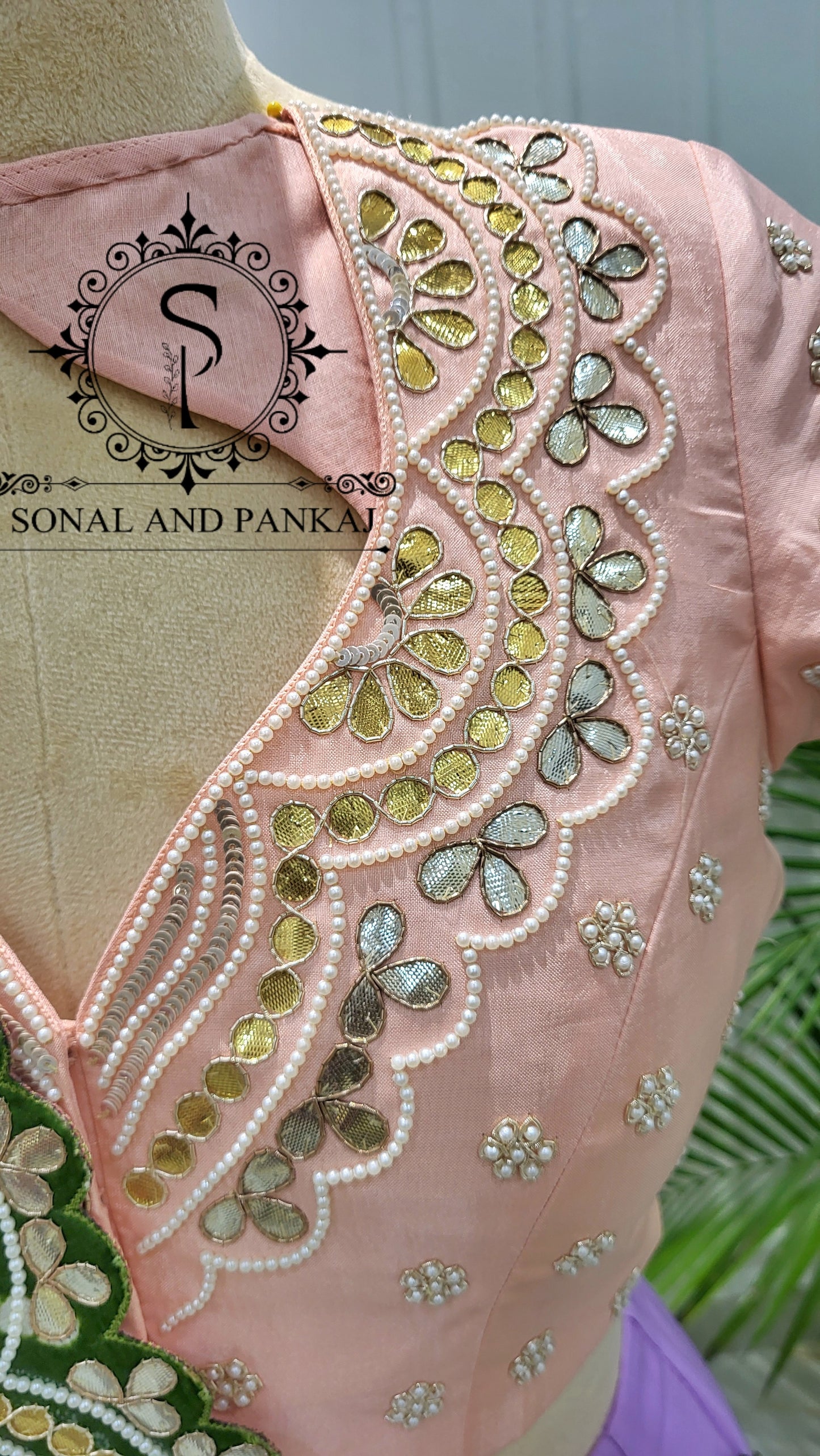 Bandhani Breeze - Gotta Patti Hand Embroidered Pure Bandhani Duppatta With Blouse & Lehenga - LH01582