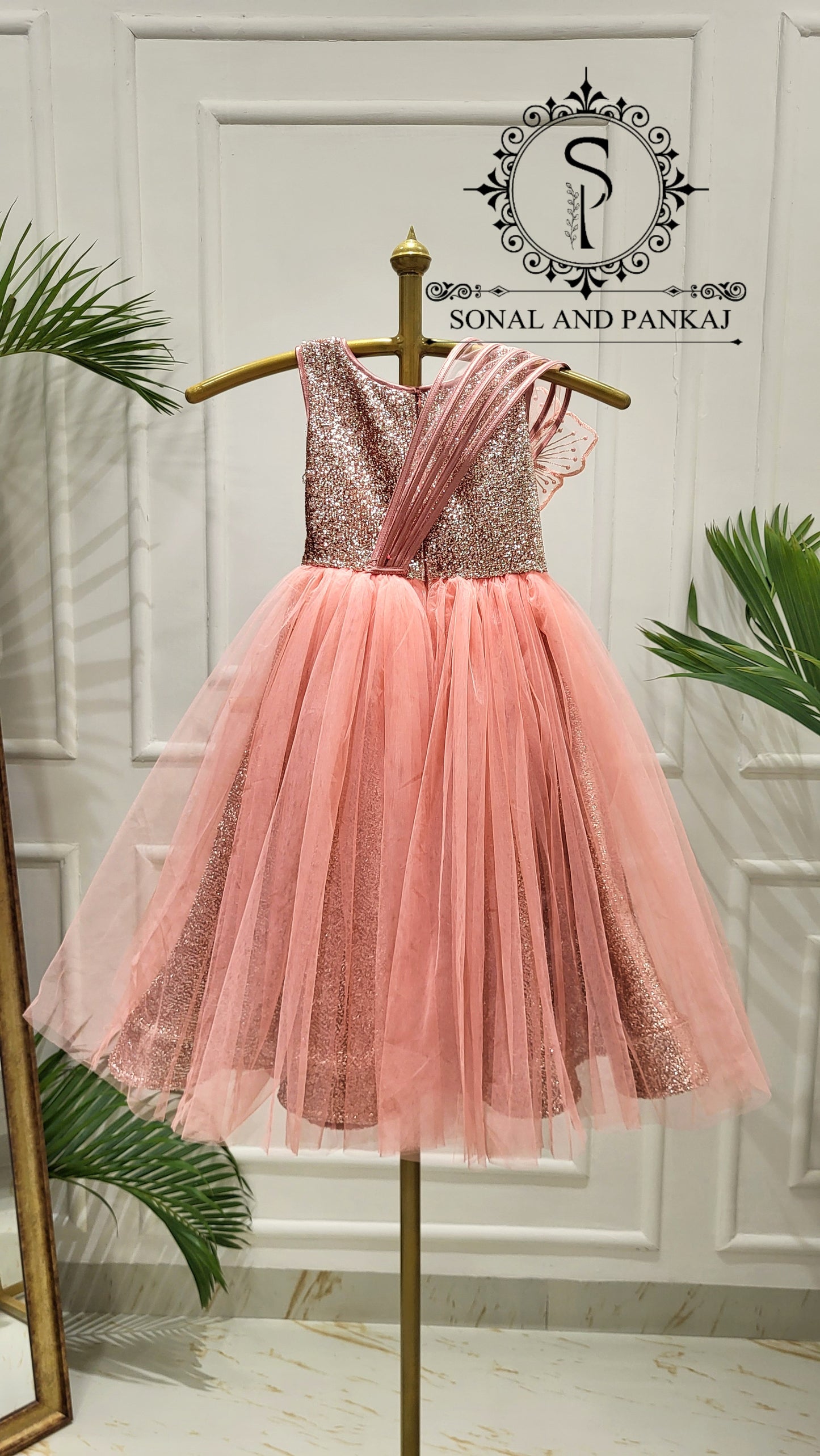Anna - Peach Floral Blossom Gown - KD01588