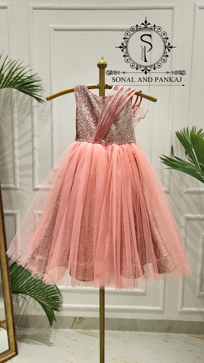 Anna - Peach Floral Blossom Gown - KD01588