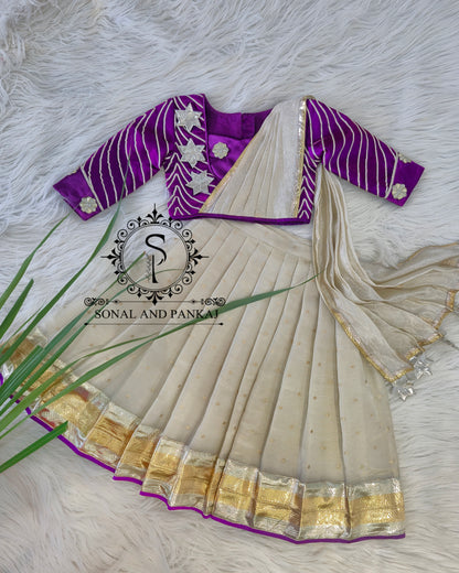 Purple Bloom Kids Lehenga Choli - KD01612
