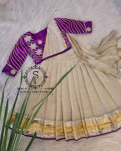 Purple Bloom Kids Lehenga Choli - KD01612