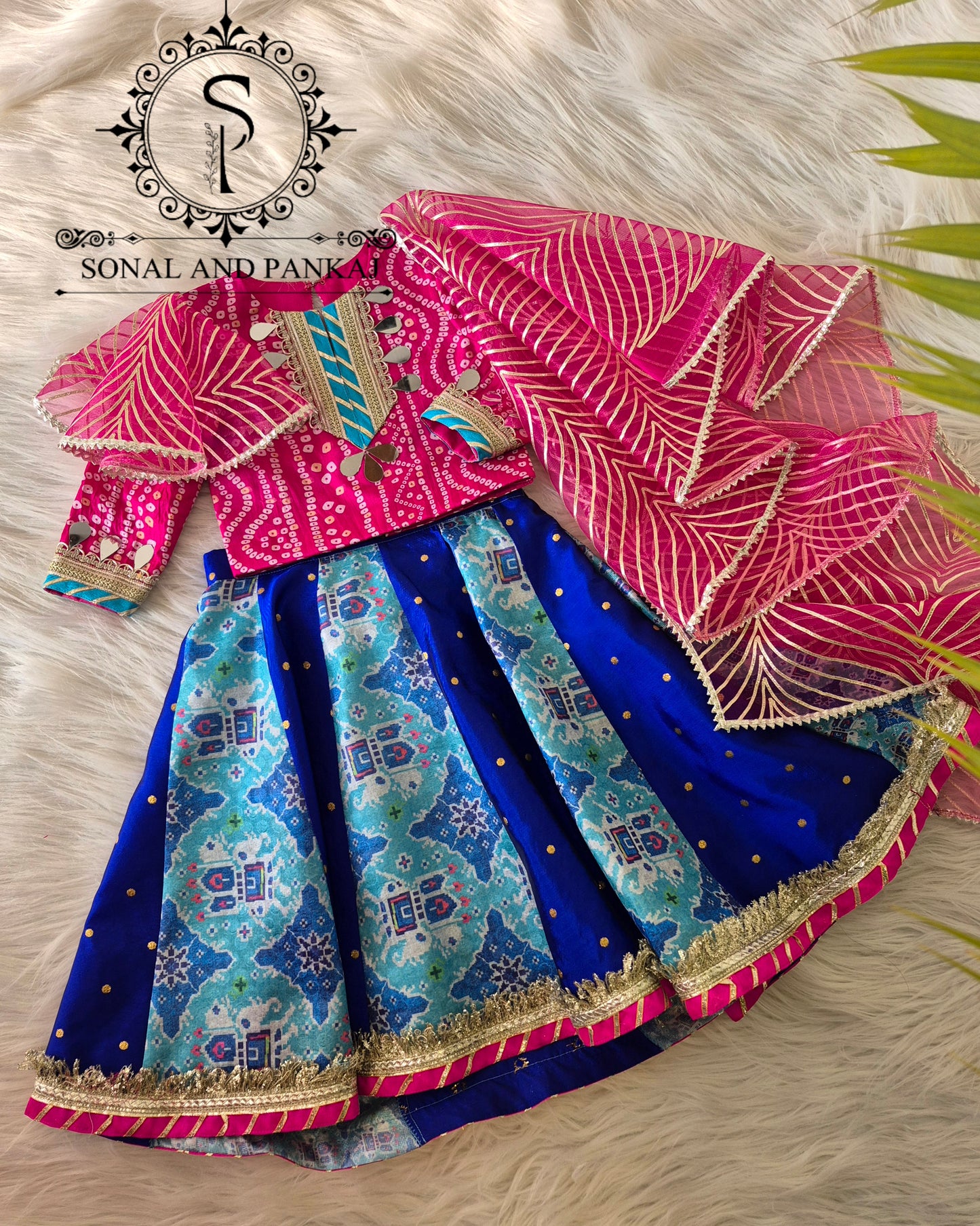 Kutch Ki Kudi - Bandhani Blouse & Patola Kalidaar Lehenga With Ruffled Duppatta  - KD01620