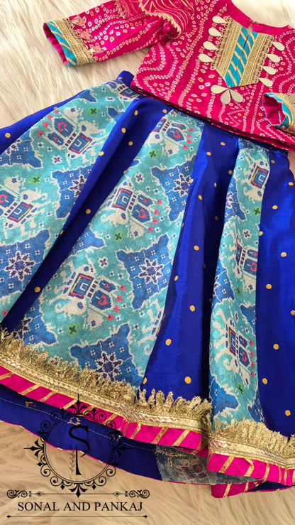 Kutch Ki Kudi - Bandhani Blouse & Patola Kalidaar Lehenga With Ruffled Duppatta  - KD01620