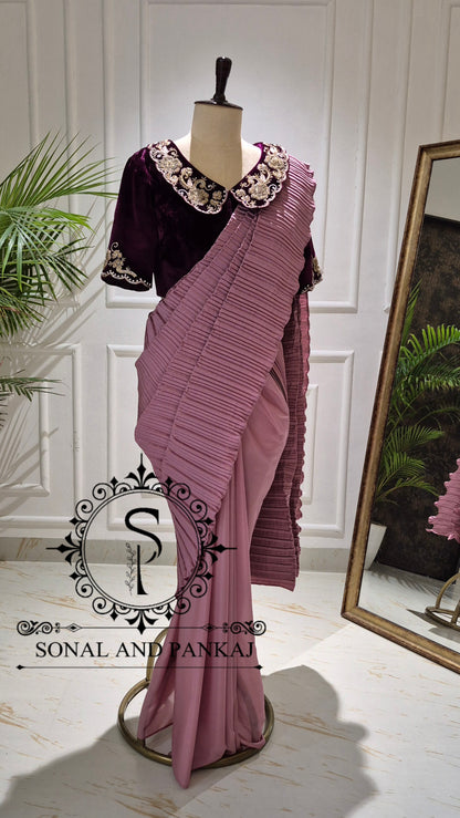 Retro Romance Saree & Blouse Set - SA01805