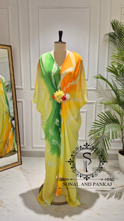 Caftan bleu à imprimé floral - RW01098