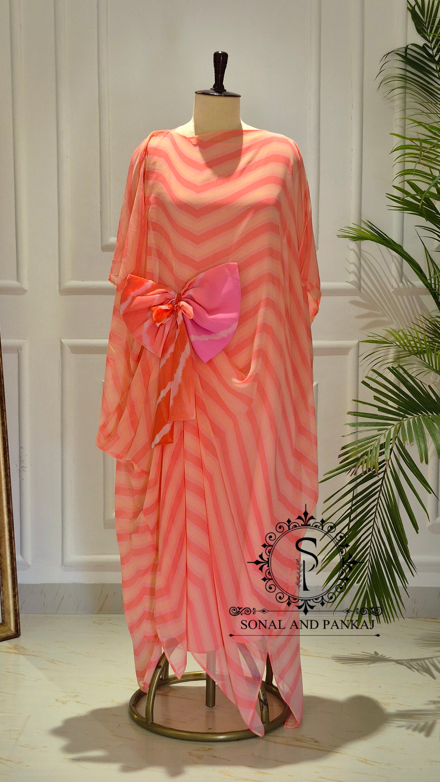 Caftan bleu à imprimé floral - RW01098