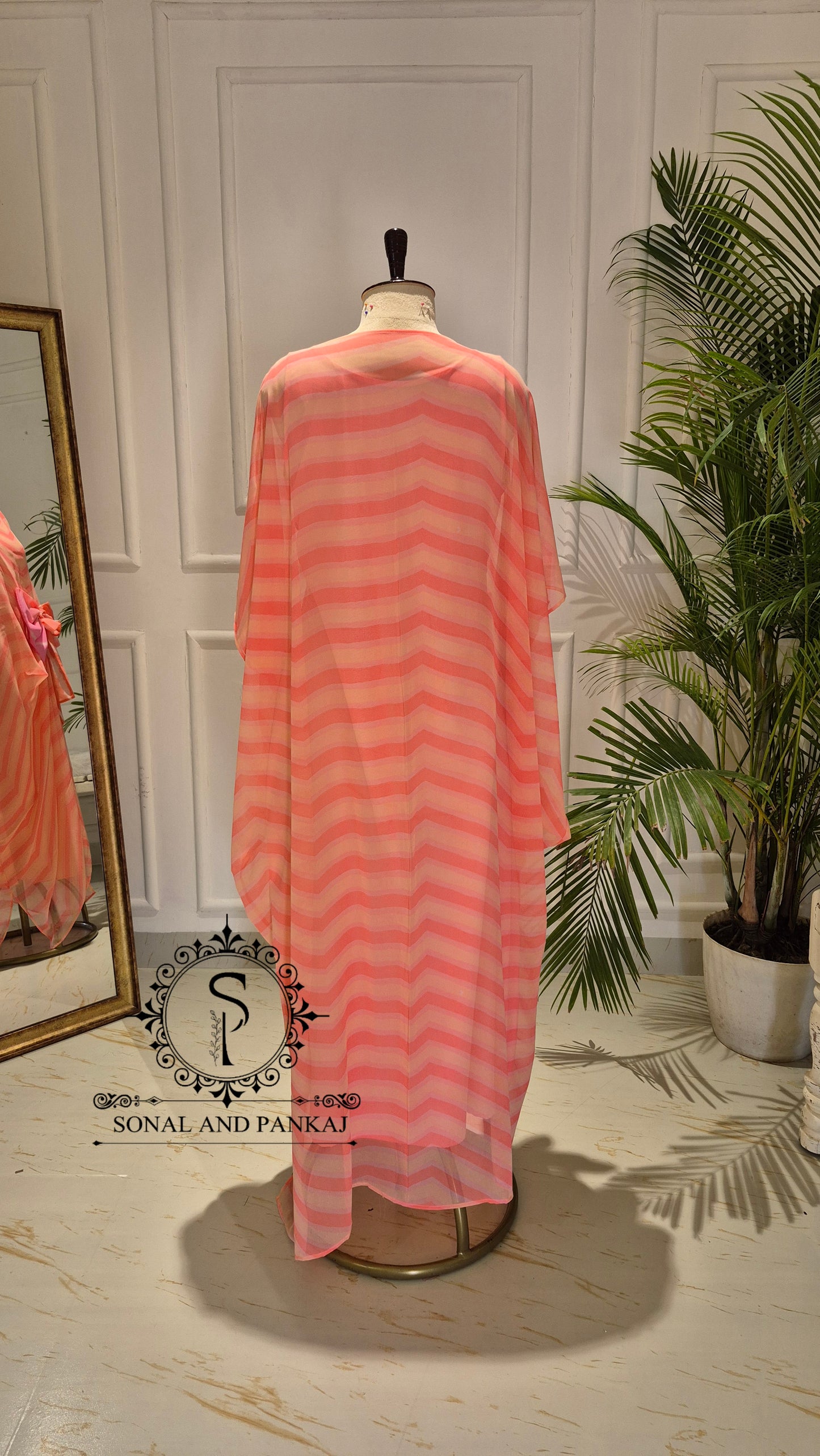 Caftan bleu à imprimé floral - RW01098