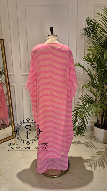Caftan bleu à imprimé floral - RW01098