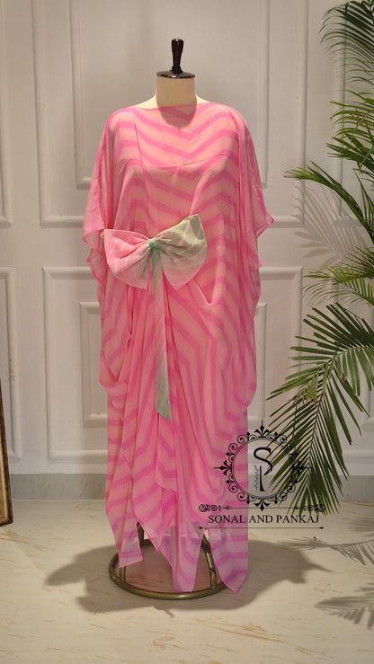 Caftan bleu à imprimé floral - RW01098
