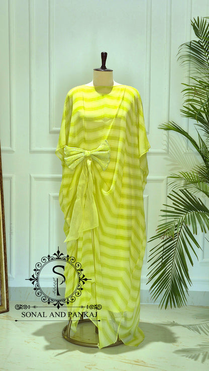 Caftan bleu à imprimé floral - RW01098