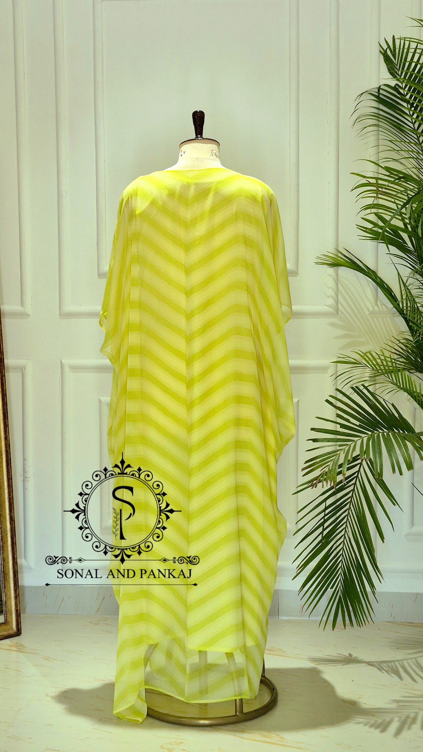 Caftan bleu à imprimé floral - RW01098