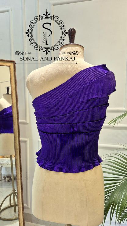Desi Girl Vibe - Purple Stretchable Top Only - SA01731 (Without Saree)