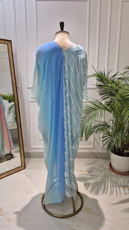 Caftan bleu à imprimé floral - RW01098