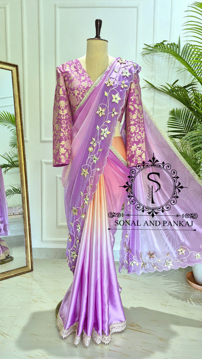 Lusty Lavender & Apricot Ombre Drape - SA01740
