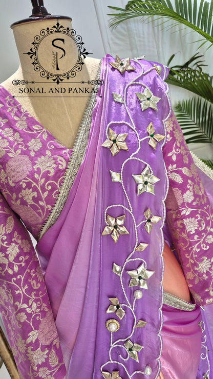 Lusty Lavender & Apricot Ombre Drape - SA01740