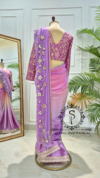 Lusty Lavender & Apricot Ombre Drape - SA01740