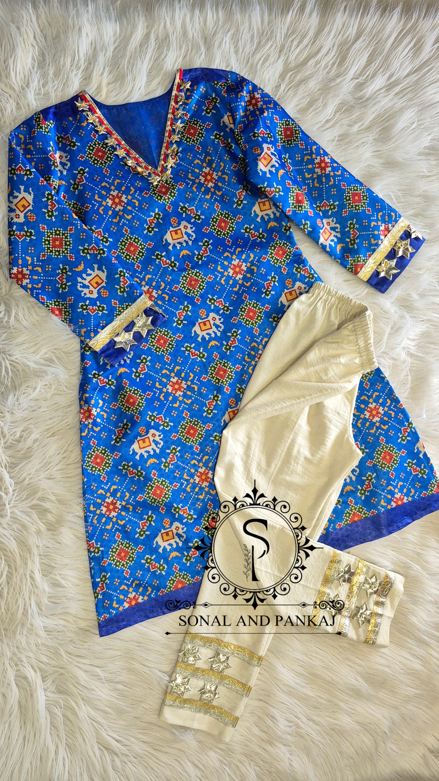 Patola Kudi - Kurti & Pants On Sale - SU01763(Blue)