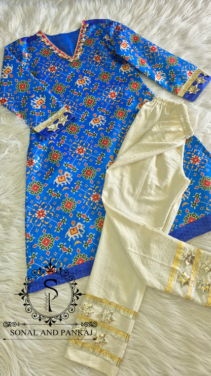 Patola Kudi - Kurti & Pants On Sale - SU01763(Blue)