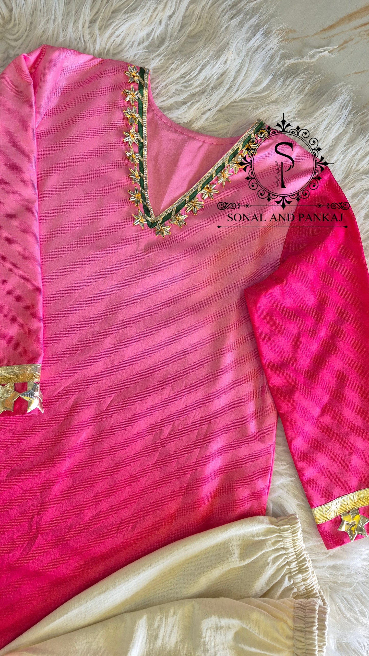 Ombre Pink Kurti & Pants On Sale - SU01767
