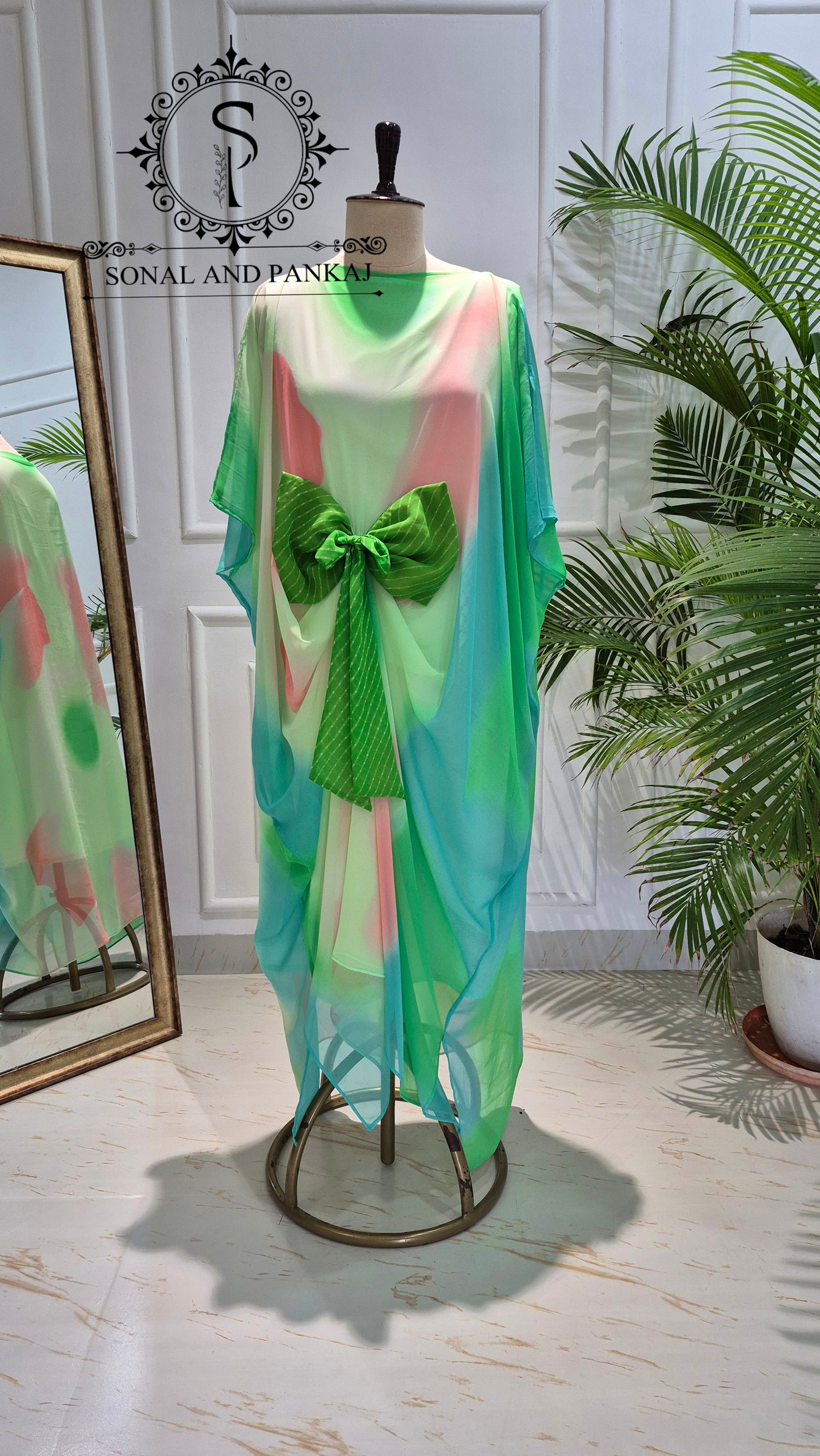 Rangrez - The Designer Ombre Kaftan - RW01789(Green Shaded)
