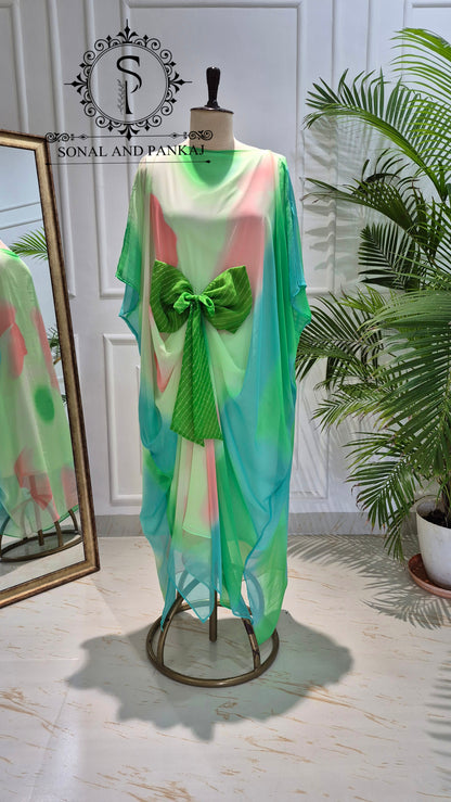 Rangrez - The Designer Ombre Kaftan - RW01789(Green Shaded)