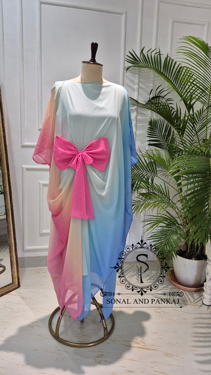 Rangrez - The Designer Ombre Kaftan - RW01768(Sky Blue)