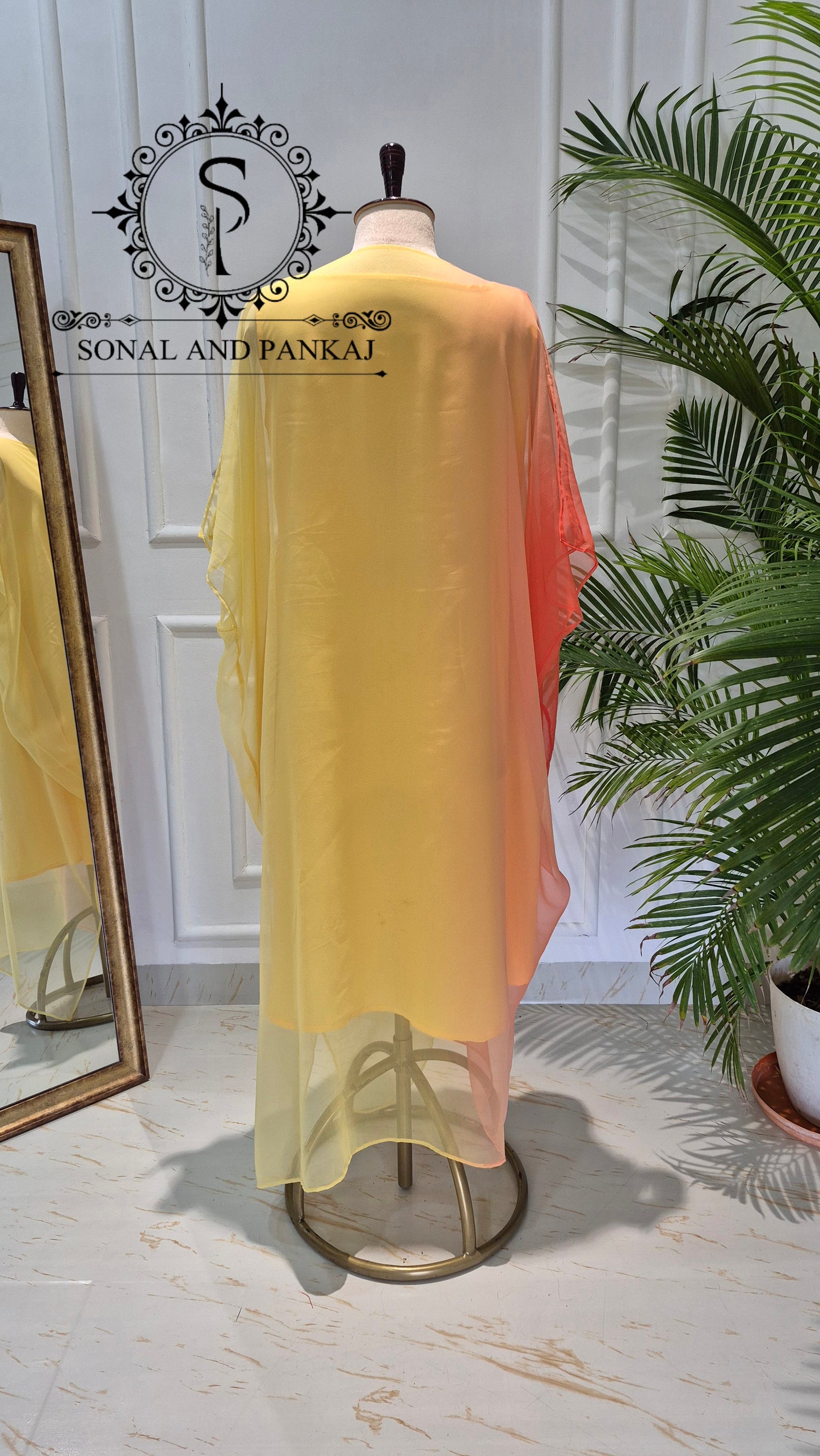 Rangrez - The Designer Ombre Kaftan - RW01769(Yellow)