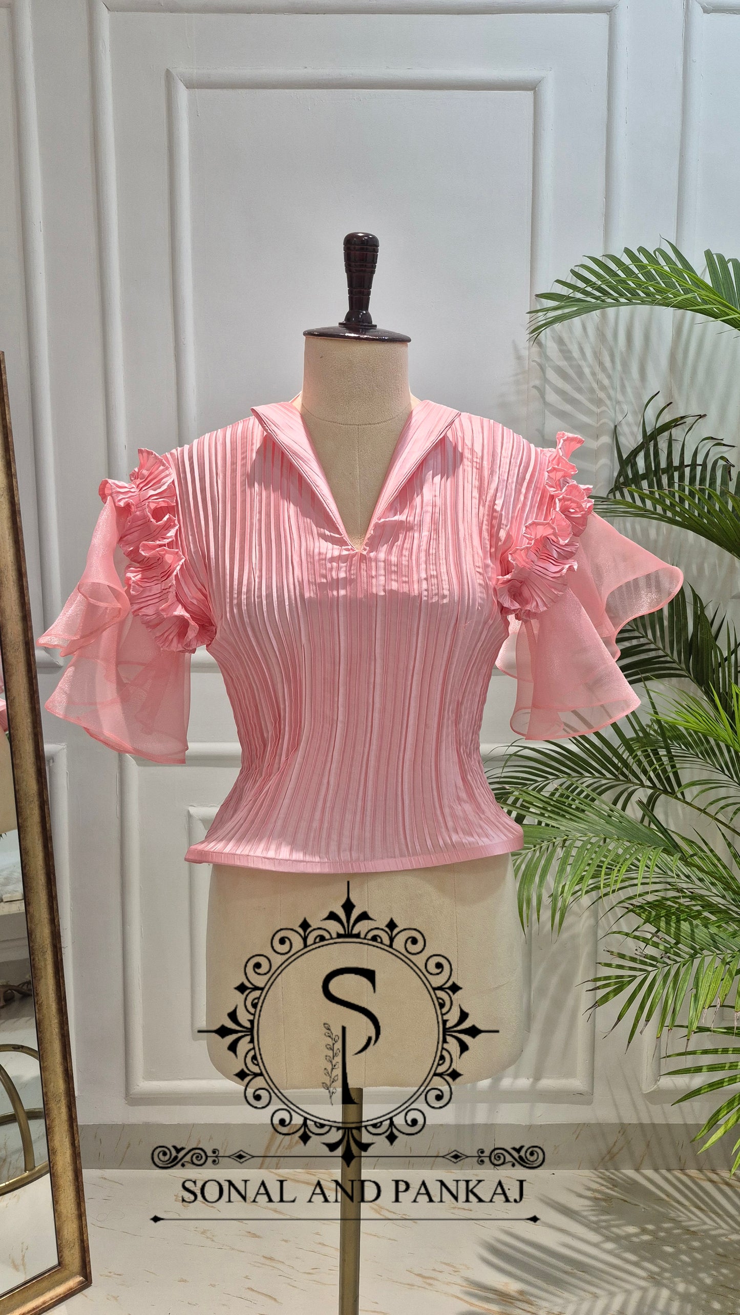 Peach Stretchable Top - BL01785 (Only Top)
