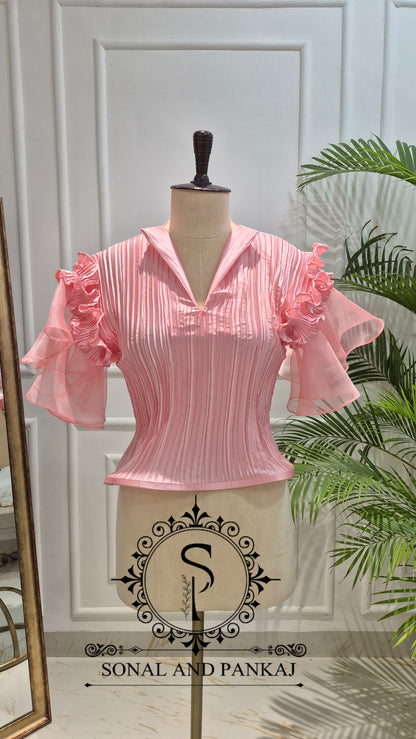 Peach Stretchable Top - BL01785 (Only Top)