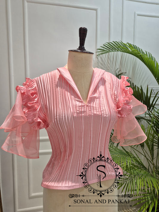 Peach Stretchable Top - BL01785 (Only Top)