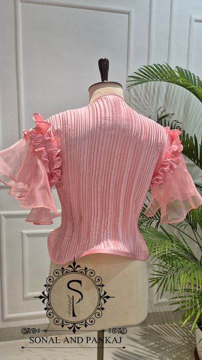 Peach Stretchable Top - BL01785 (Only Top)