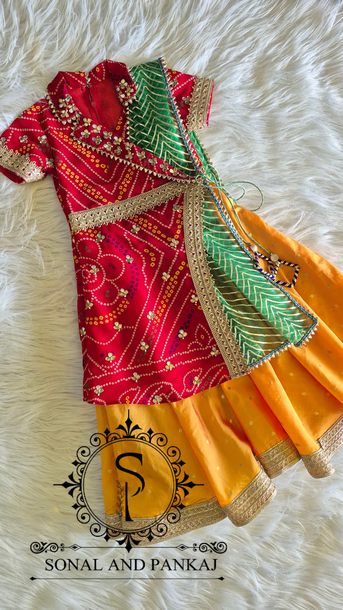Traditions Of India Bandhani Print Indowestern Mother-Daughter Dress - MD01838