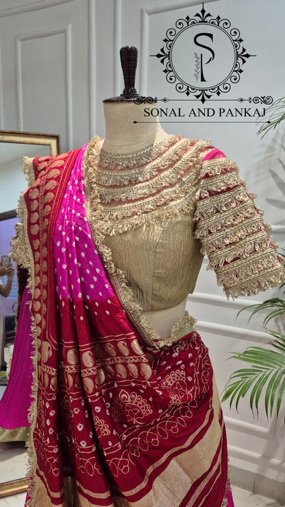 The Madhubala Lehenga Set - LH01842(Red & Pink)