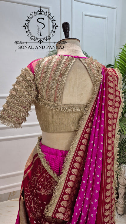 The Madhubala Lehenga Set - LH01842(Red & Pink)