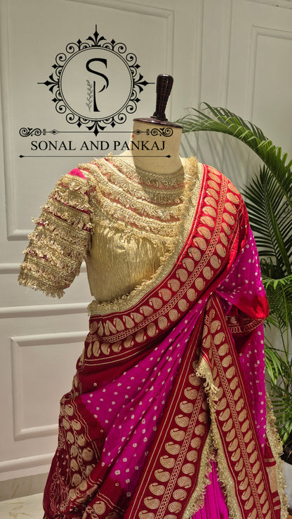 The Madhubala Lehenga Set - LH01842(Red & Pink)