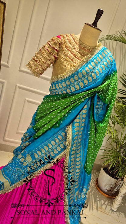 The Madhubala Lehenga Set - LH01843(Blue & Green)