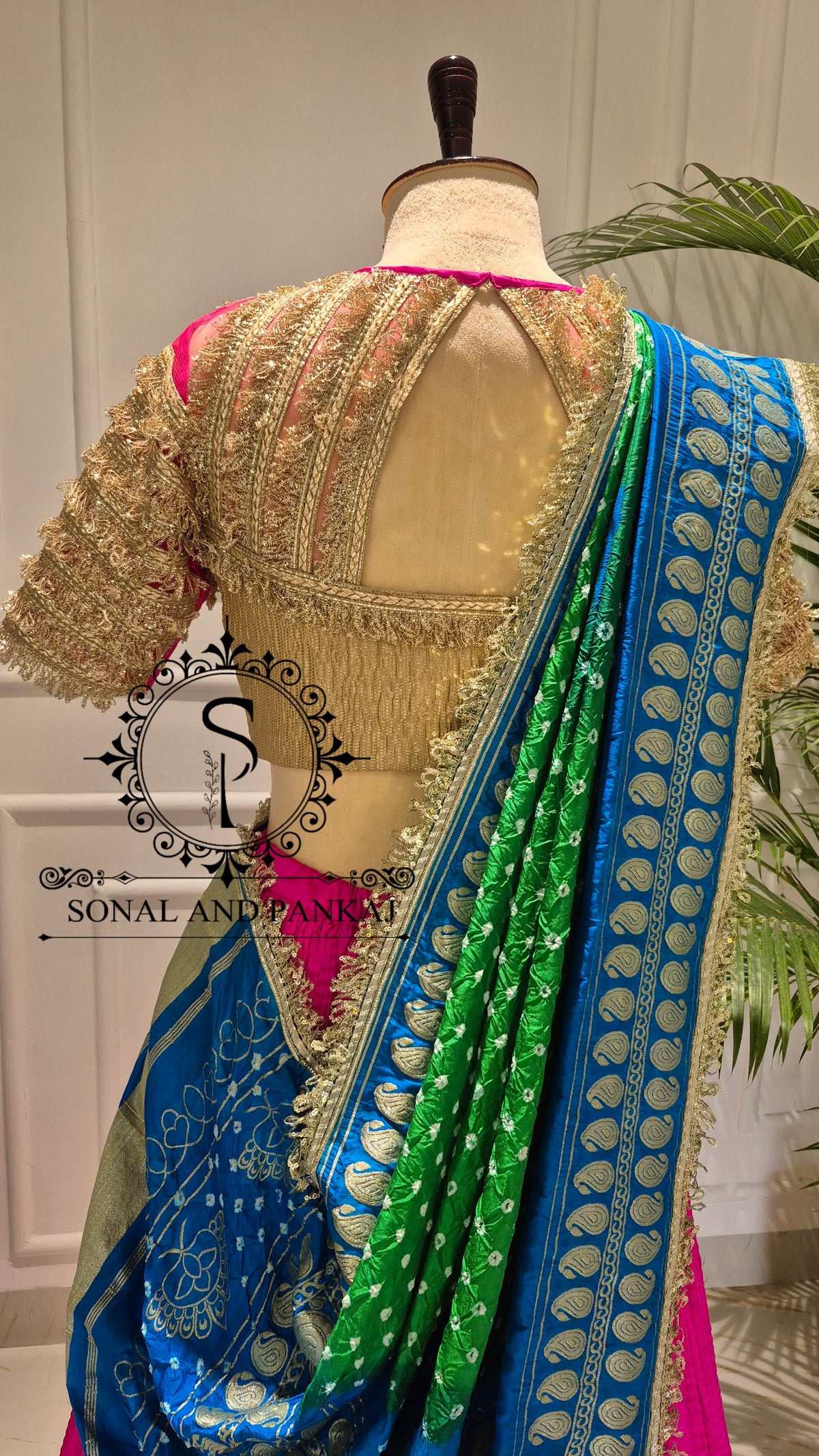 The Madhubala Lehenga Set - LH01843(Blue & Green)